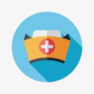 nurse hat flat icon with long shadow N10