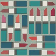 Retro vector seamless pattern background with lipsticks 1