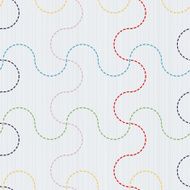 Traditional Japanese Embroidery Ornament with circles Sashiko Vector seamless pattern