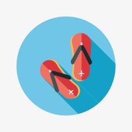 flip flop flat icon with long shadow N9