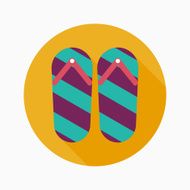 flip flop flat icon with long shadow N10