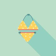 Swimming suit flat icon with long shadow N43