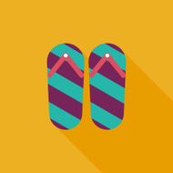 flip flop flat icon with long shadow N11