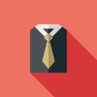 business shirt and tie flat icon with long shadow eps10 N28