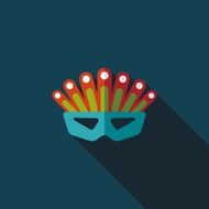 party mask flat icon with long shadow eps10 N41