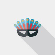 party mask flat icon with long shadow eps10 N42