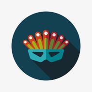 party mask flat icon with long shadow eps10 N43