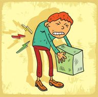 Cartoon back pain illustration