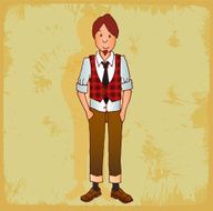 Cartoon hipster illustration N19