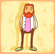 Cartoon hipster illustration N20