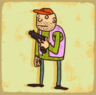 Cartoon thief illustration N2
