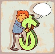 Cartoon dollar illustration N2