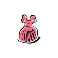 Illustrated pink dress isolated hand drawn vector clothing