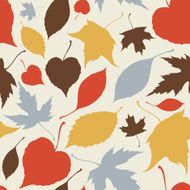 Seamless pattern with falling leaves N10