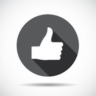 Like Flat Icon with long Shadow Vector Illustration