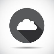 Cloud Flat Icon with long Shadow Vector Illustration