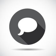 Speech Bubble Flat Icon with long Shadow Vector Illustration