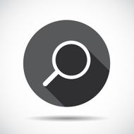 Search Flat Icon with long Shadow Vector Illustration