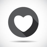 Heart Flat Icon with long Shadow Vector Illustration N2