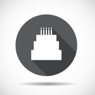 Cake Flat Icon with long Shadow Vector Illustration
