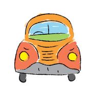 beetle car hand-drawn vector illustration