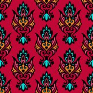 Red Seamless Vector Floral damask