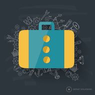 Bag concept design on blackboard background clean vector