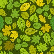 Different leaves seamless pattern vector natural background