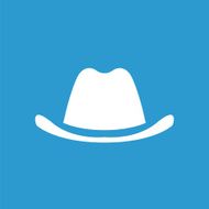 classic hat icon white on the blue background