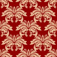 Red damask floral seamless pattern