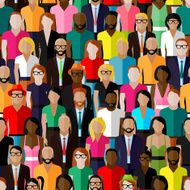 vector seamless pattern with a group of men and women