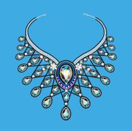 woman&#039;s necklace of beads and gemstones
