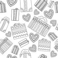 Love seamless pattern with gifts