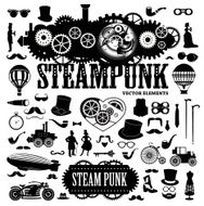 Steampunk elements Vector icons N2