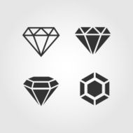 Diamond icons set flat design