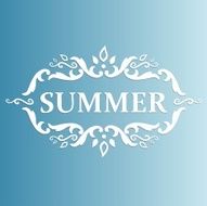 Summer Design with floral pattern on a blue background N9