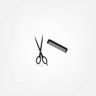 hair salon with scissors and comb N2