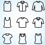 Set of t-shirts icon vector N13