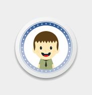 adorable boy cartoon character label N13