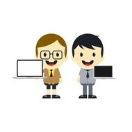 man with laptop cartoon N5
