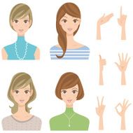 Various woman pose hairstyle smiles N2