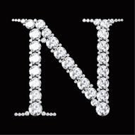 diamond letters with gemstones isolated on black N8