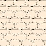 Seamless fashion pattern with arrows and hangers