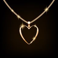 Golden necklace with heart on chain