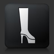 Black Square Button with Heel Boot Icon