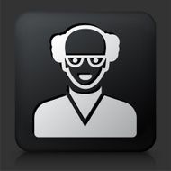 Black Square Button with Male Face Icon N39