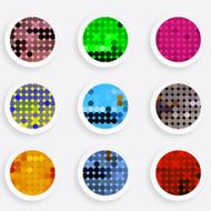 set of abstract colorful polka dot pattern for design