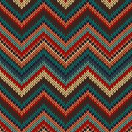 Style Seamless Knitted Pattern Red Blue Brown Yellow Orange Col