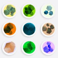 set of abstract colorful floral plate pattern for design N2