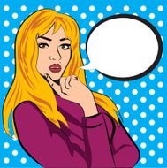 Pop art blonde woman